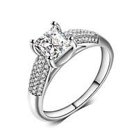 New Luxury AAA Zircon Collection 925 Sterling Silver Brilliant Stackable Ring Clear Fine Jewelry