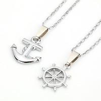 Necklace Pendant Necklaces Jewelry Wedding / Daily / Casual Alloy Silver 2pcs Gift