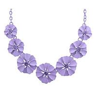 Necklace Statement Necklaces Jewelry Wedding / Party / Daily / Casual Fashion Alloy / Resin Rose / Black / White / Blue / Purple / Pink