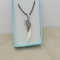 Necklace Pendant Necklaces Jewelry Birthday / Daily / Casual / Christmas Gifts Basic Design Alloy / Leather Men 1pc Gift White