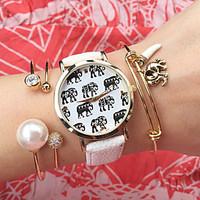 New Ladies Fashion Watch Students Wrist Watch Quartz Watch Women Watch Elephant Watch Cool Watches Unique Watches