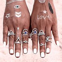 New 8 PCS/SET Vintage Ring Set Punk Bohemian Midi Rings for Women Tibetan Anillos Ring Knuckle Rings for Women Anel