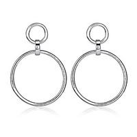 New Geometric Polished Double Circles Dangle Earrings for Women and Girls