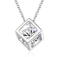 Necklace AAA Cubic Zirconia Pendant Necklaces Chain Necklaces Strands Necklaces Jewelry Birthday Daily Casual Christmas Gifts Geometric