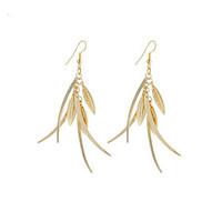 new fashion simple vintage plated goldsilver multiple leaves drop earr ...