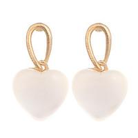 new earings fashion jewelry gold plated cute white peach heart opal dr ...