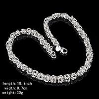 Necklace Chain Necklaces Jewelry Party / Casual Fashion Silver / Sterling Silver Silver 1pc Gift