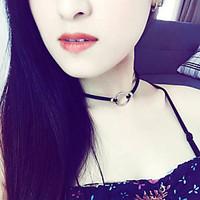 Necklace Choker Necklaces Jewelry Party / Daily / Casual Fashion Flannelette Black 1pc Gift