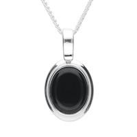 Necklace Whitby Jet And Silver Oval