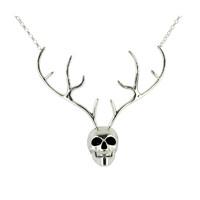 Necklace Sterling Silver Unique Antler Skull