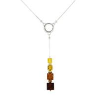 Necklace Baltic Amber And Silver 4 Stone Graduated