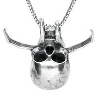 Necklace Silver Large Predator Skull