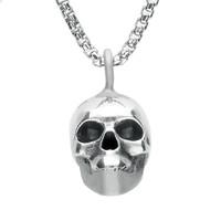 necklace silver patterned top small skull