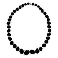 Necklace Whitby Jet And 18ct White Gold Diamond Set Organic Design