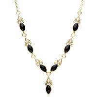 necklace whitby jet and 9ct gold 7 stone marquise