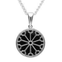 Necklace Whitby Jet And Silver Abbey Window Round
