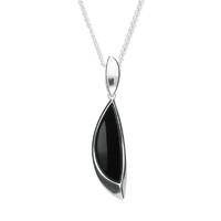 Necklace Whitby Jet And Silver Abstract Pear Drop