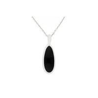 necklace whitby jet and silver curved pear