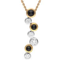 Necklace Whitby Jet And 18ct Yellow & White Gold Diamond Multi Stone Necklace