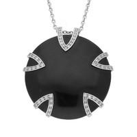 necklace whitby jet diamond and platinum brilliant five v disc large