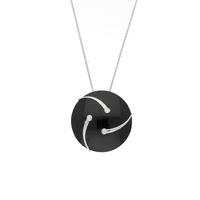 Necklace Whitby Jet Diamond And Platinum Shooting Stars Large Disc