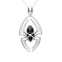 Necklace Whitby Jet And Silver Spider