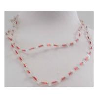 Necklace in red and white 44 inches long