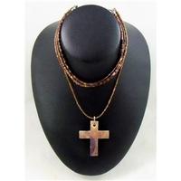 Necklace with cross pendant ethnic style small size