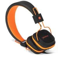 ngs orange gumdrop foldable stereo headphones with built in microphone ...