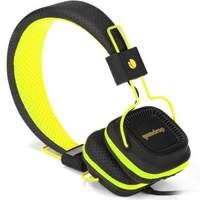 ngs yellow gumdrop foldable stereo headphones with built in microphone ...