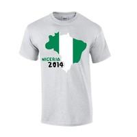 nigeria 2014 country flag t shirt grey