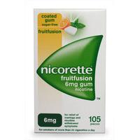 nicorette 6mg fruitfusion gum 105 pieces