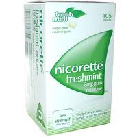 nicorette fresh mint gum 2mg 105 pieces