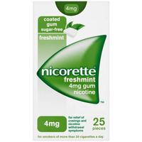 nicorette freshmint gum 4mg 25