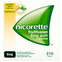 Nicorette Fruitfusion Sugar-Free Coated Gum 6mg Nicotine 210