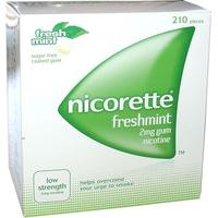 Nicorette Fresh Mint Gum 2mg (210 Pieces) Low Strength
