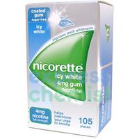 nicorette icy white 4mg gum 105