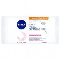 Nivea Daily Essentials 3 in 1 Gentle Cleansing Wipes for Dry Skin - Pack of 40 Wipes