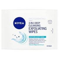 nivea daily ess 3 in 1 deep cleansing exfoliating wipes x20