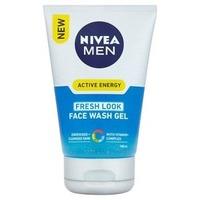 nivea men active energy fresh look face wash gel 100ml