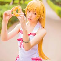 Nisemonogatari Oshino Shinobu Golden Long Cosplay Wig