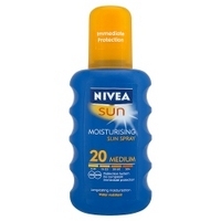 nivea sun moisturising sun spray spf20 medium 200ml