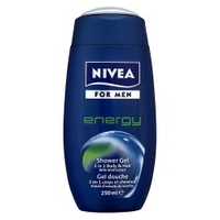 nivea for men energy shower gel 2 in 1 body hair 250ml