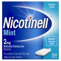 Nicotinell - Mint 2mg Chewing Gum Regular Strength - 204 Pieces