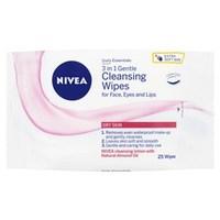 Nivea Daily Essentials 3 in 1 Gentle Cleansing Wipes for Face, Eyes and Lips - Dry Skin 40 Wipes
