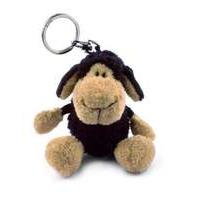 nici sheep soft toy key holder with key ring black