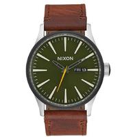 Nixon Sentry Leather Watch - Surplus/Brown