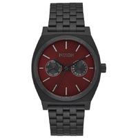 nixon time teller deluxe watch all blackdeep burgundy