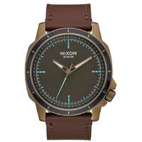 nixon ranger ops leather watch brassbrown