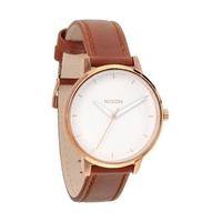 nixon womens kensington leather watch rose gold